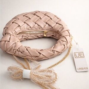 Urban Expressions Taupe Woven Clutch